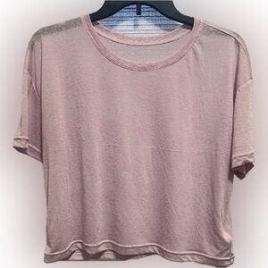 NWT Zyia Active Muted Pink Leopard Cropped Workout Top